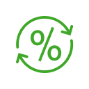 circle of arrows with percent sign